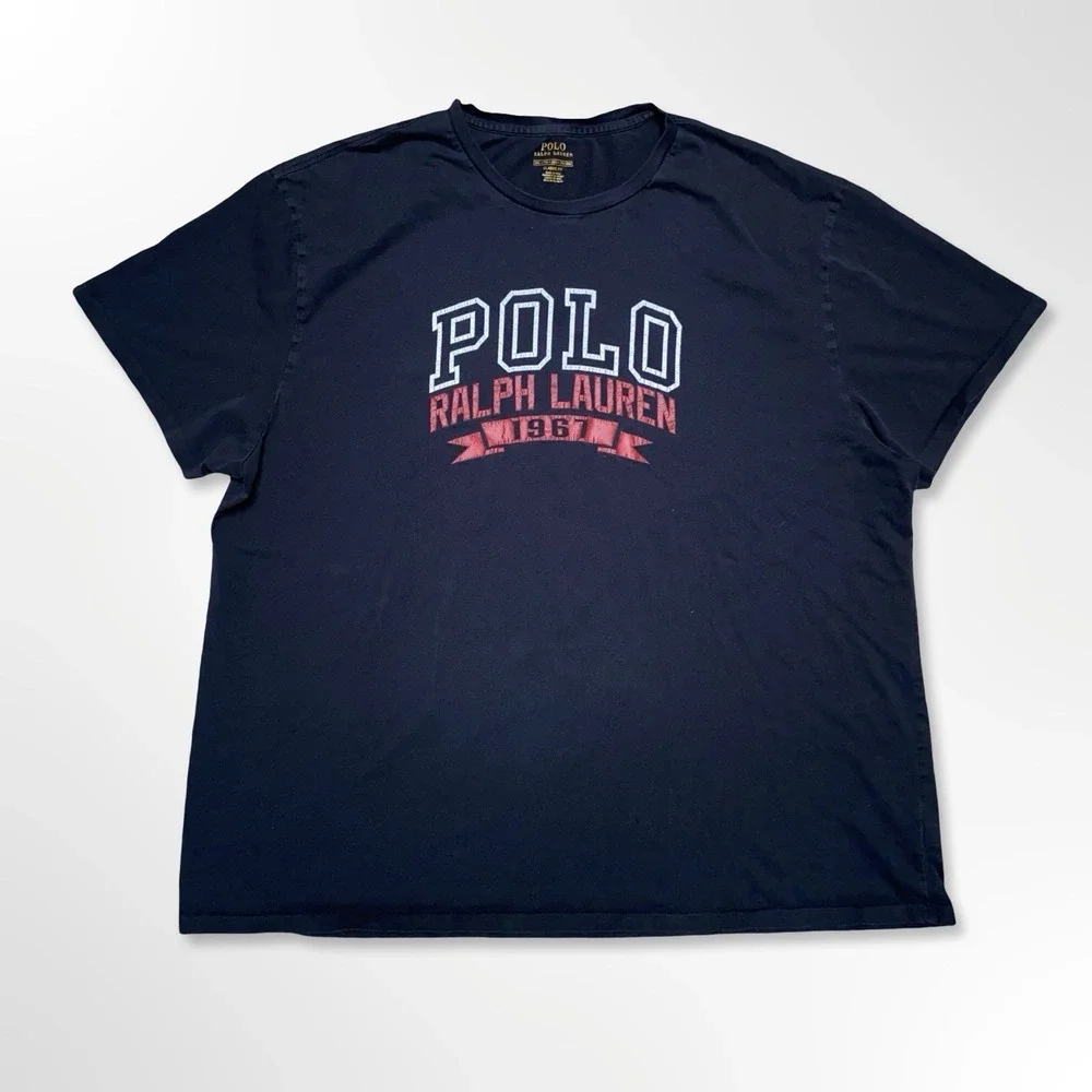 Polo Ralph Lauren 1967 Graphic T-Shirt Men's Size XXL Black Classic Fit Cotton